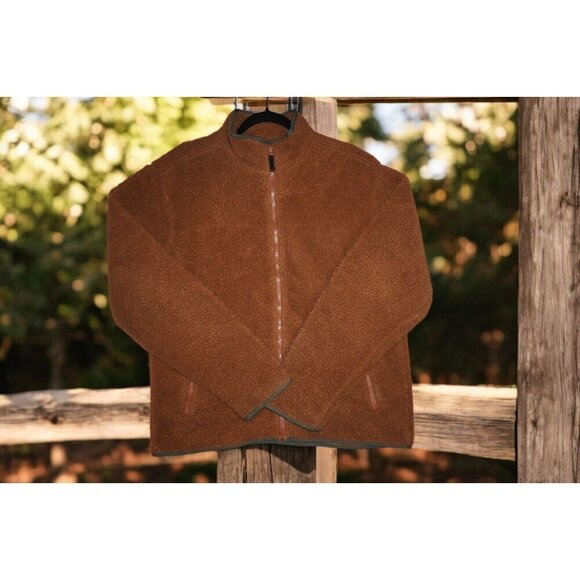 Urban Outfitters BDG Sherpa Fleece Teddy Bear Full Zip Chocolate Brown Green M - Picture 2 of 13